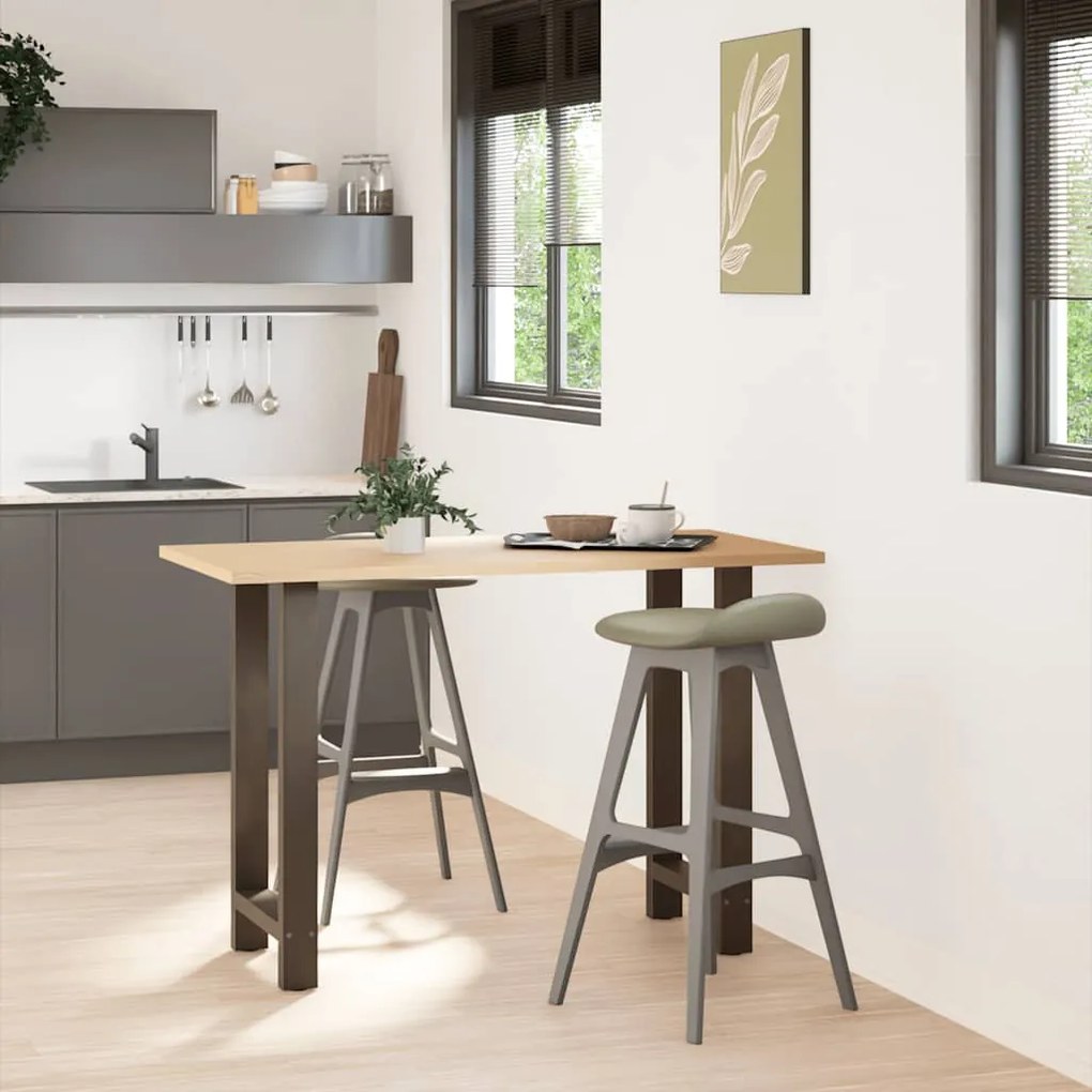 Pés de mesa de bar em aço natural, 2 peças, 50x(90-91) cm, aço