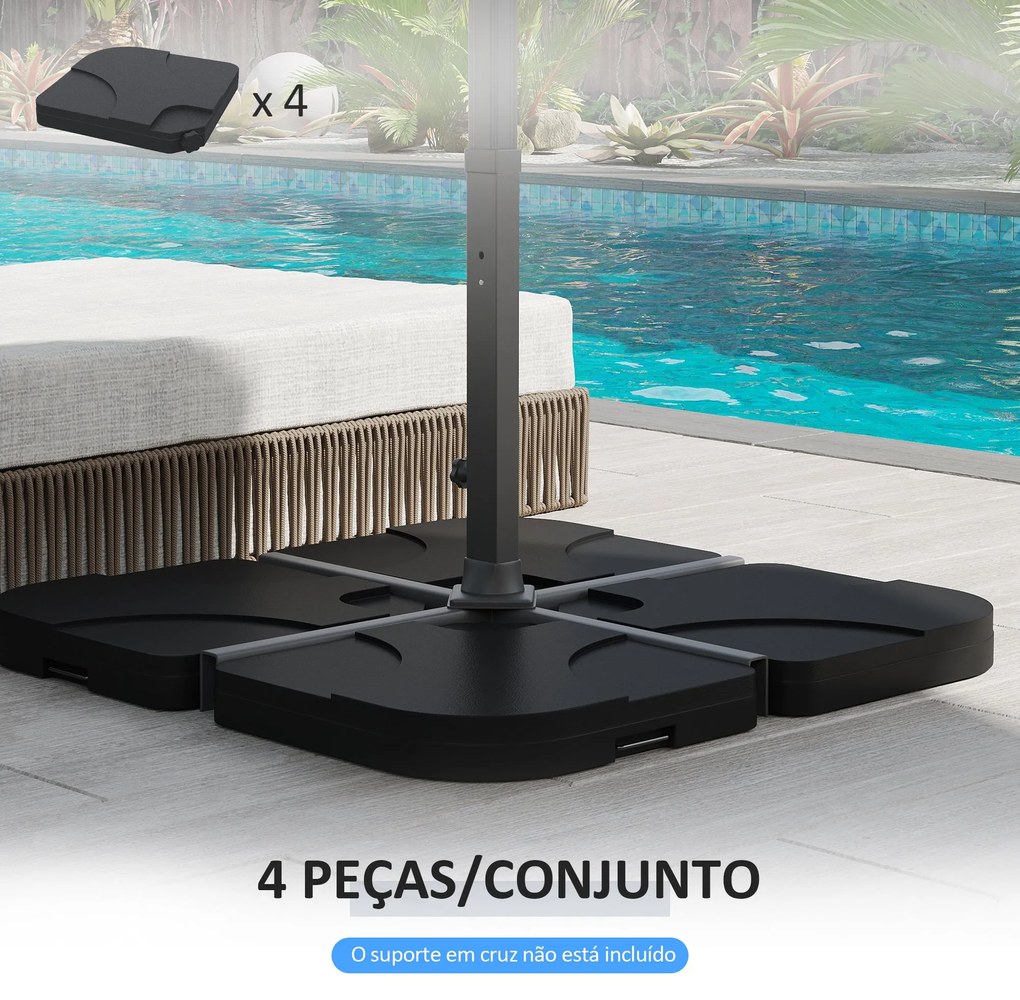 Base para Chapéu de Sol de 4 Peças Suporte para Chapéu de Sol para Jar