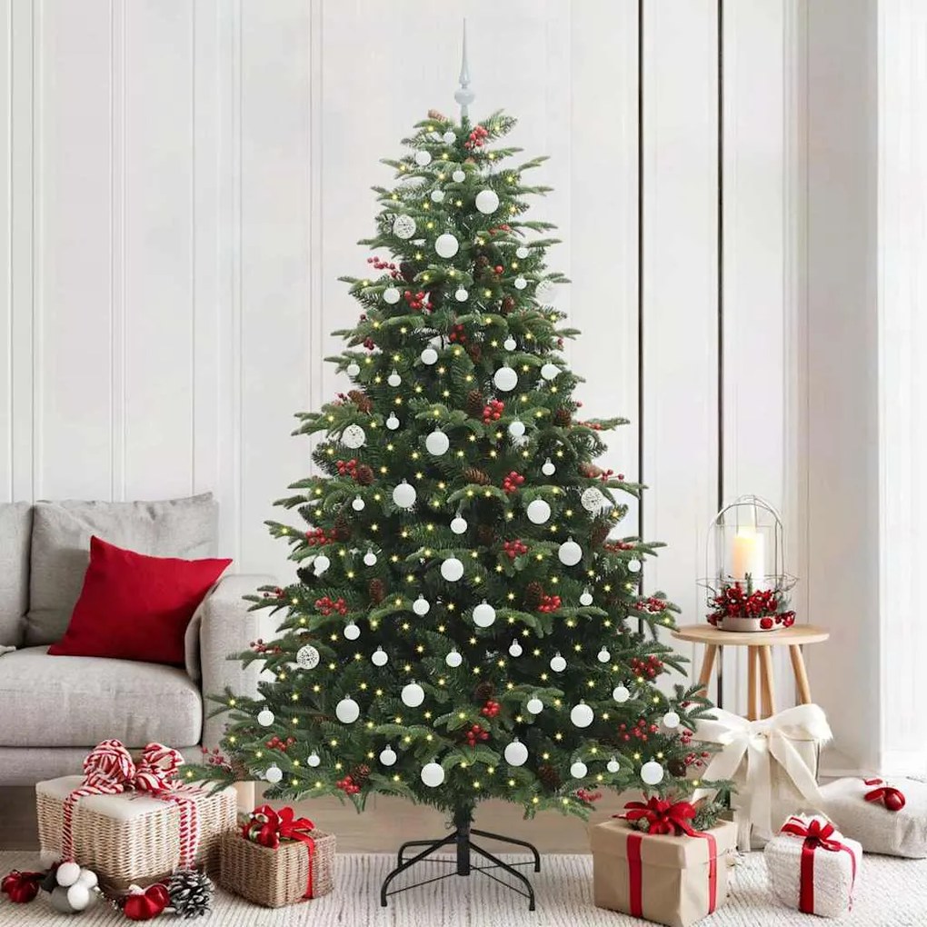 vidaXL Árvore de Natal Artificial Verde 210 cm PVC, Metal e Plástico