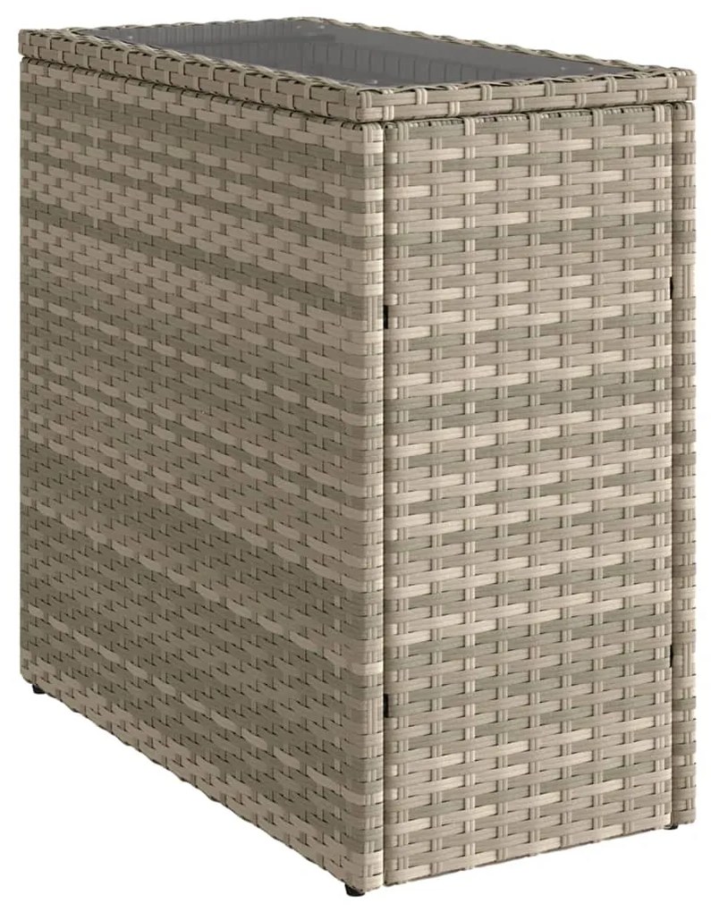 Mesa de apoio jardim c/ tampo vidro 58x27,5x55 cm vime PE