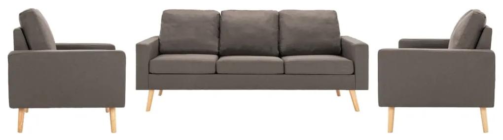 3056652 vidaXL 3 pcs conjunto de sofás tecido cinzento-acastanhado