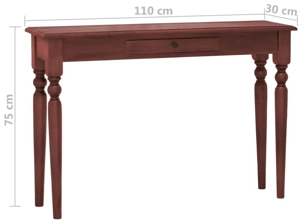 Mesa consola 110x30x75 cm mogno maciço castanho clássico