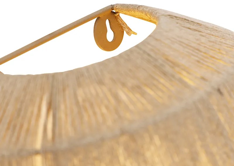 Candeeiro de parede oriental preto com corda de juta - Riki Oriental