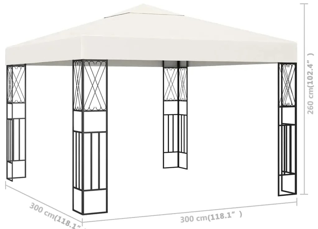 Gazebo 3x3 m tecido creme