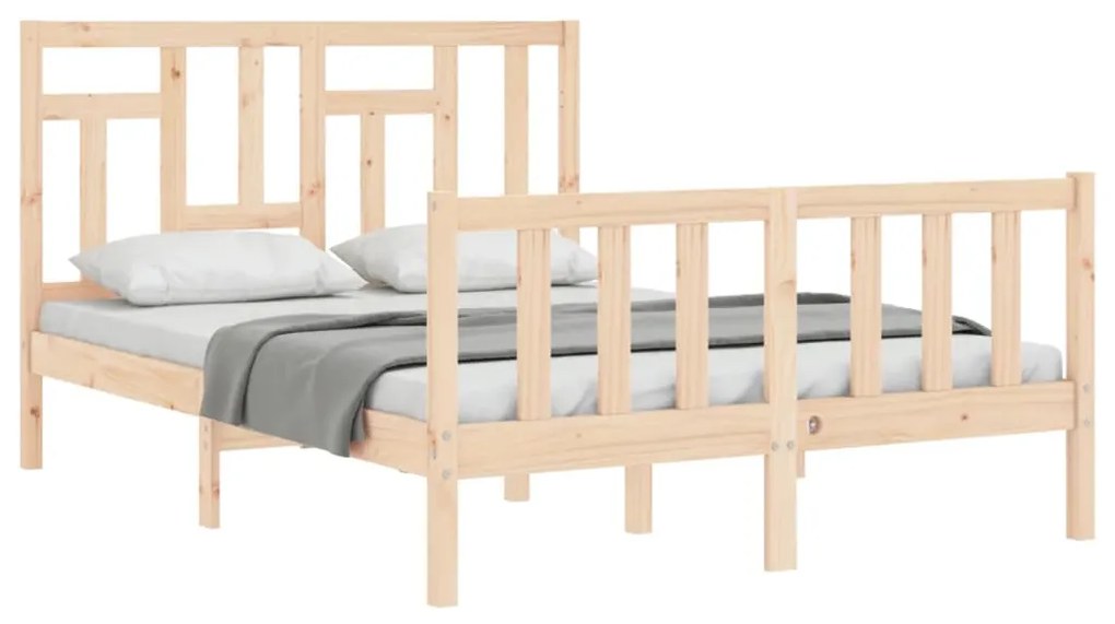 Estrutura de cama de casal com cabeceira madeira maciça
