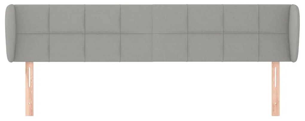 Cabeceira de cama c/ abas tecido 183x23x78/88 cm cinzento-claro