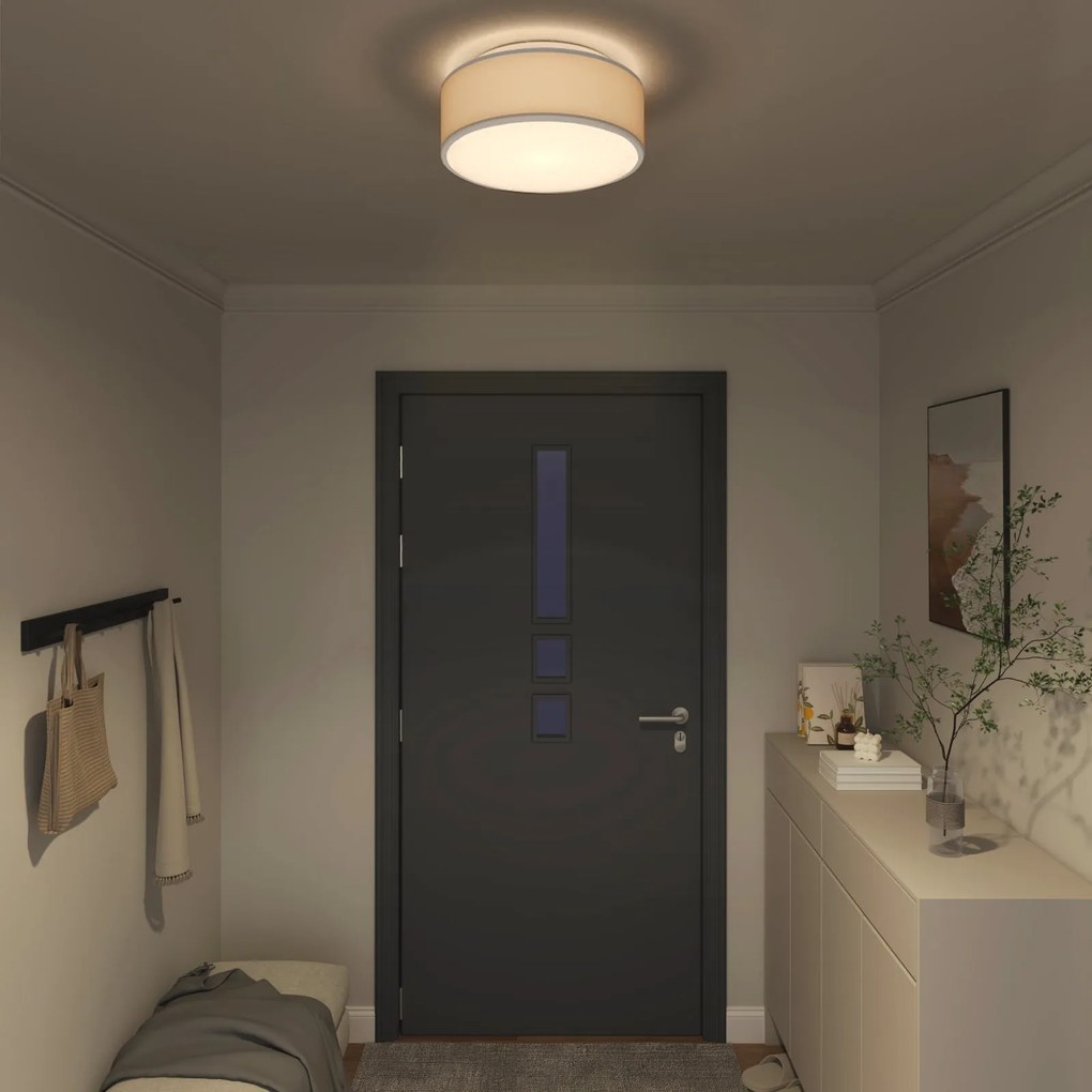 Luzes de Teto Embutidas Cinza Ø 38 cm Tecido E27