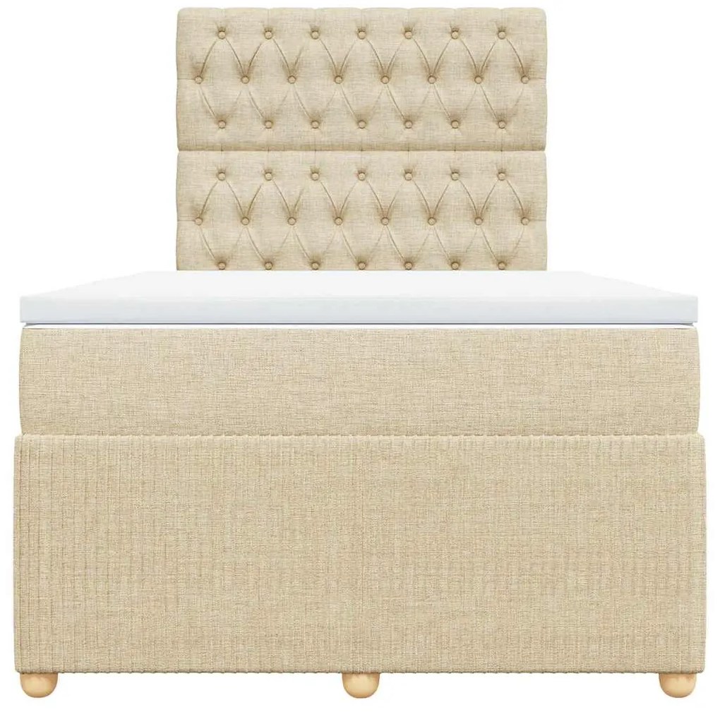 Cama com molas/colchão 120x200 cm tecido cor creme