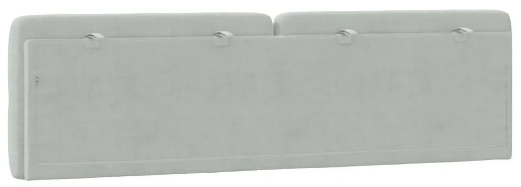 Almofadão de cabeceira 180 cm veludo cinzento-claro