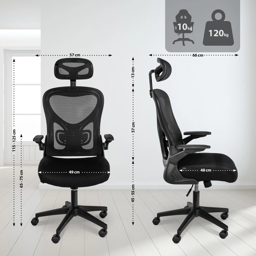 Cadeira de escritório preta Roseburg