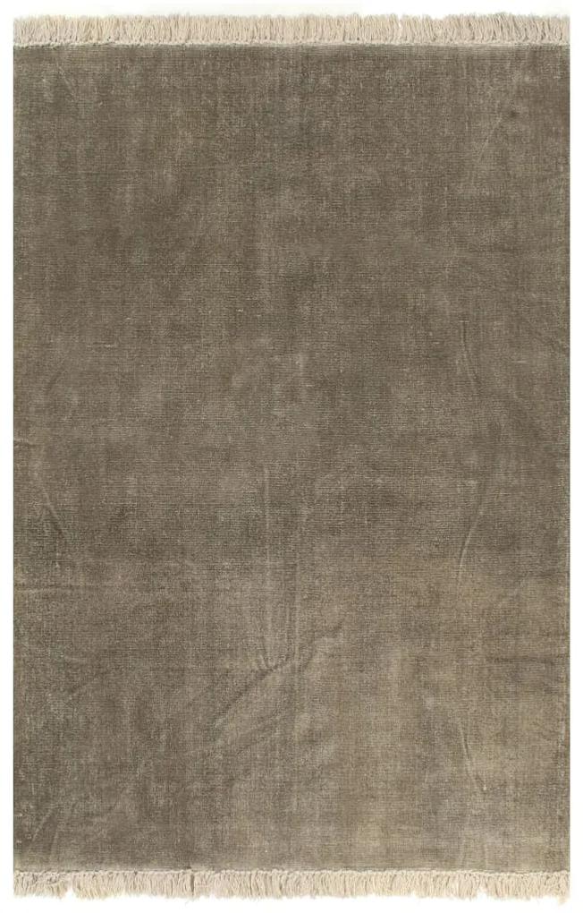 246535 vidaXL Tapete Kilim em algodão 160x230 cm cinzento-acastanhado