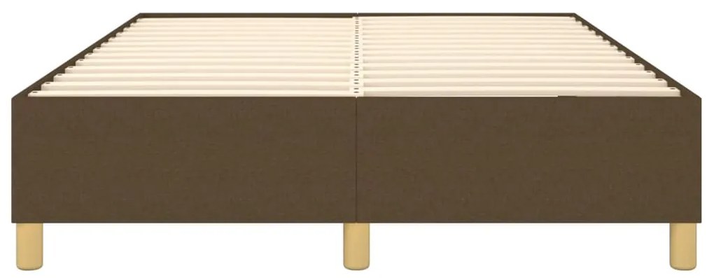 Estrutura de cama sem colchão 140x200 cm tecido castanho-escuro