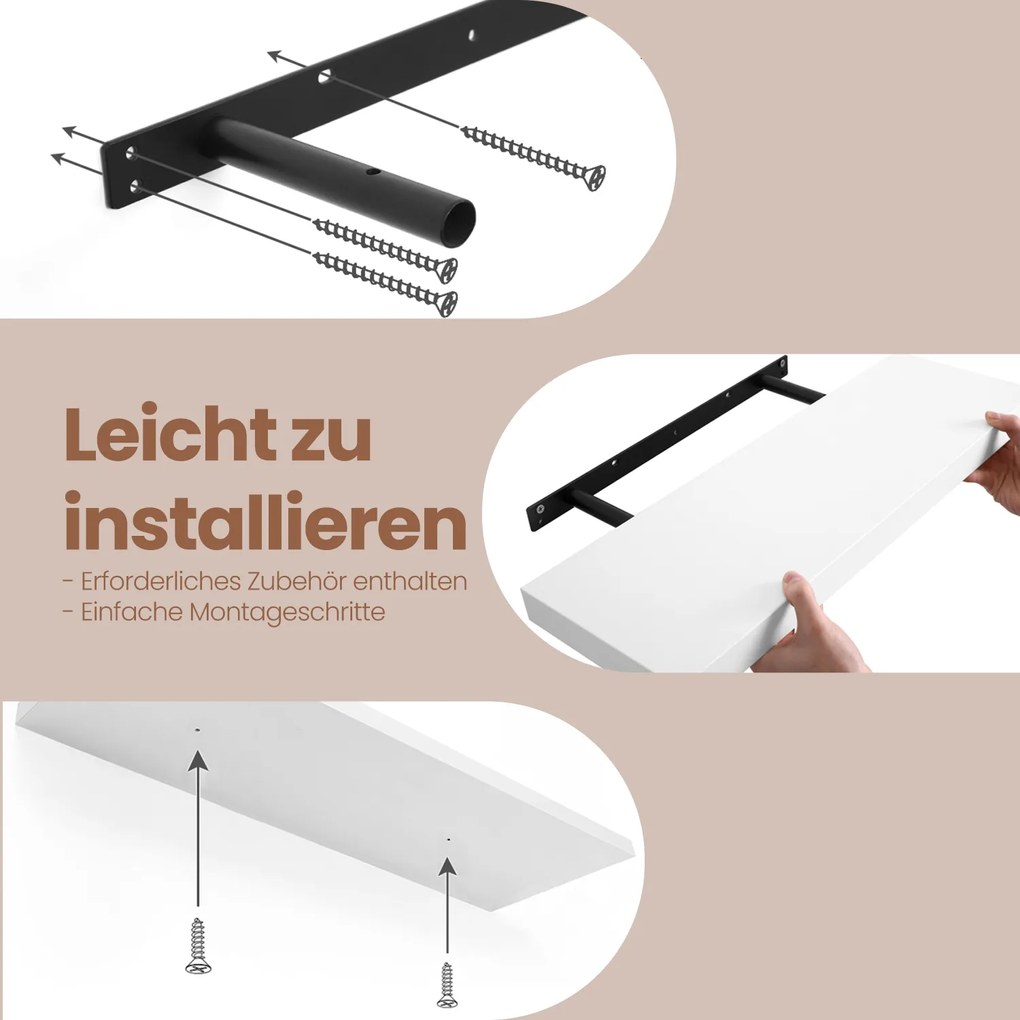 Prateleira de parede 60 x 20 x 3,8 cm Branca