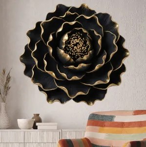 Autocolante de parede – Peónia em preto brilhante