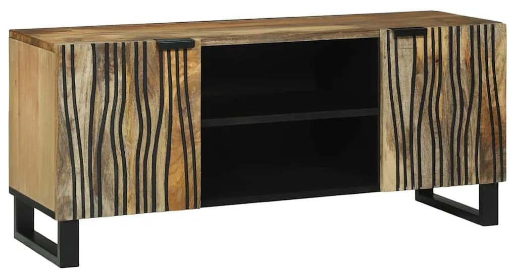 vidaXL Armário de TV , 105 x 33,5 x 46 cm, feito de madeira de mangueira e madeira engenheirada.