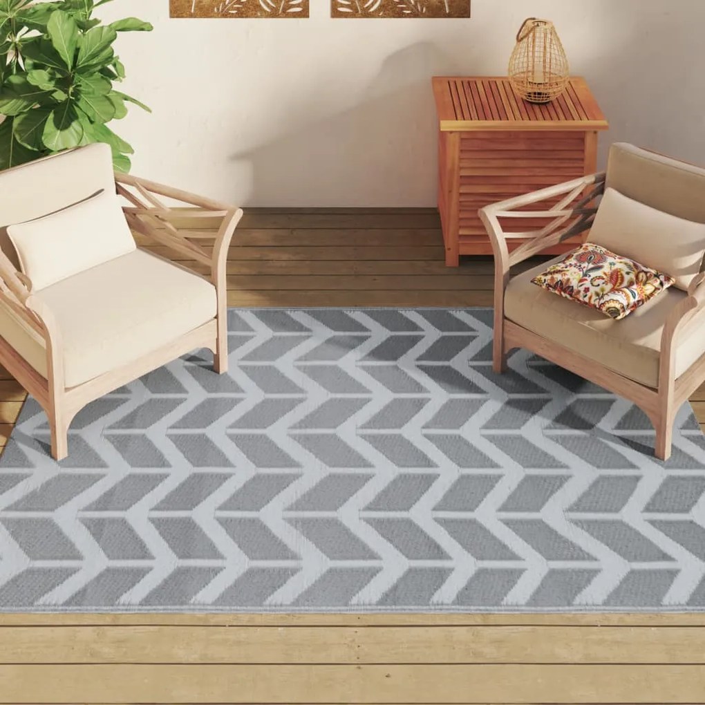 Tapete de exterior 120x180 cm 140x200 PP cinzento