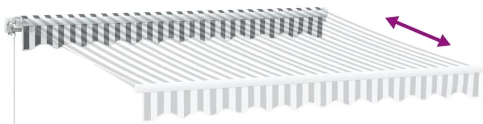 Toldo retrátil manual com luzes LED 300x250 cm antracite/branco