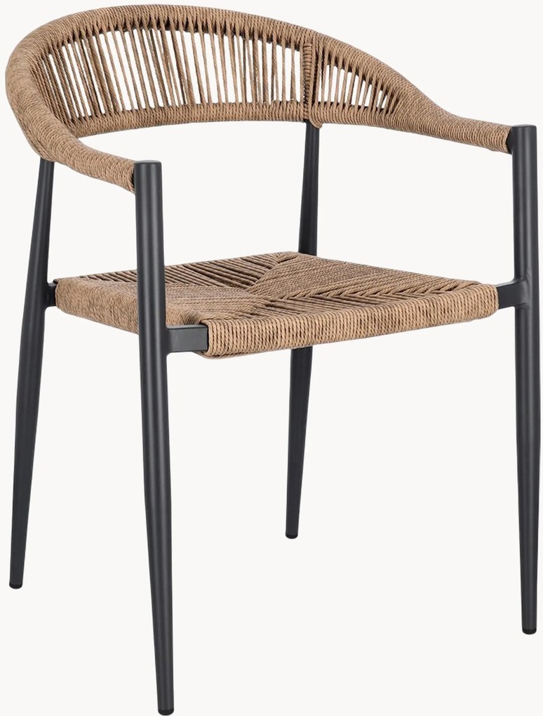 Cadeiras de jantar empilháveis para jardim com apoio de braços Jandia, conjunto de 4