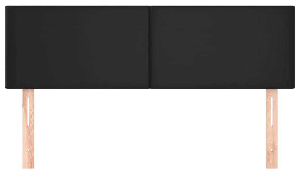 Cabeceira de cama 2 pcs couro artificial 72x5x78/88 cm preto