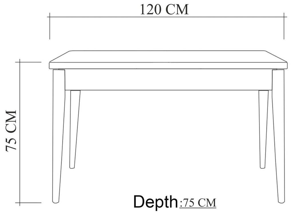 **** Conjunto Mesa e Cadeiras Costa – Branco/Antracite – Mesa: 120x77x