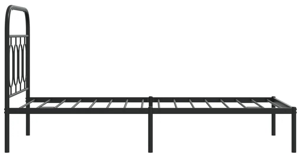 Estrutura de cama com cabeceira 80x200 cm metal preto