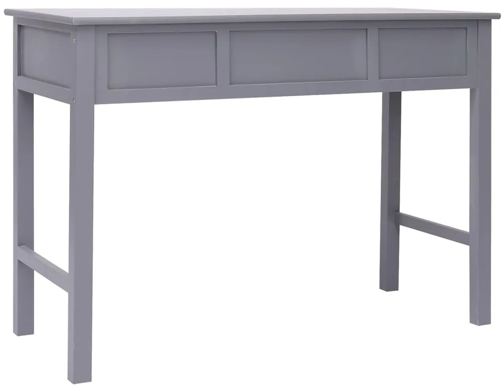 Secretária 108x45x76 cm madeira de paulownia maciça cinzento