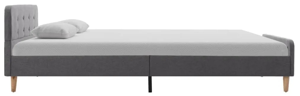 Estrutura de cama em tecido 120x200 cm cinzento-claro
