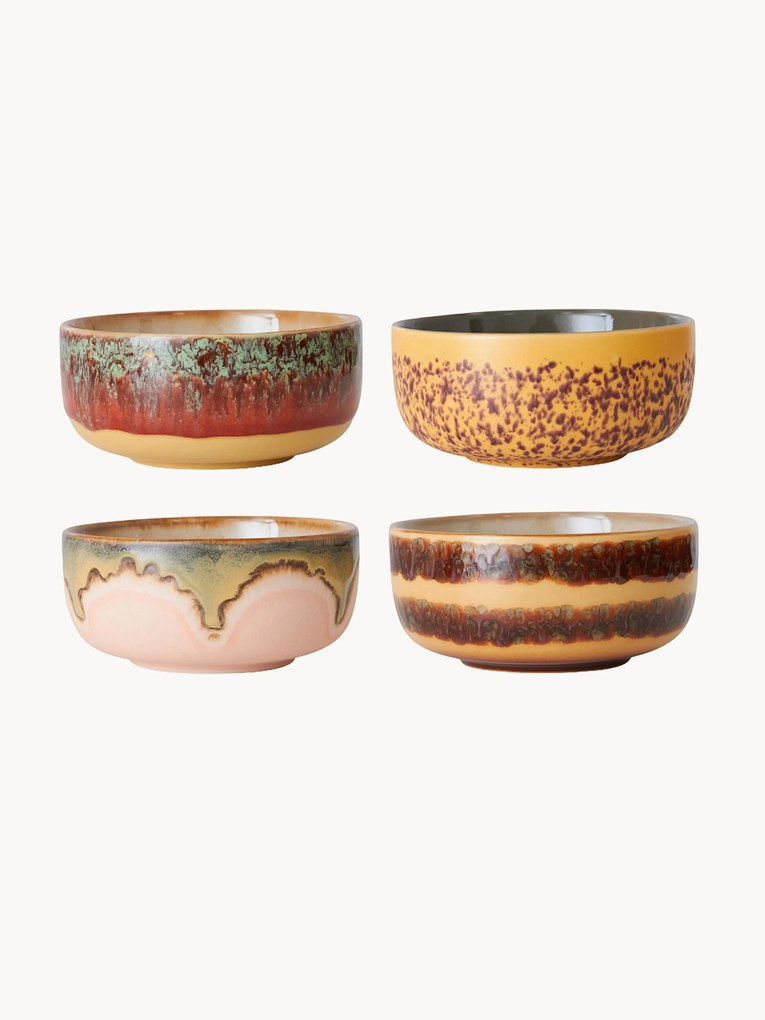 Taças artesanais 70's, conjunto de 4