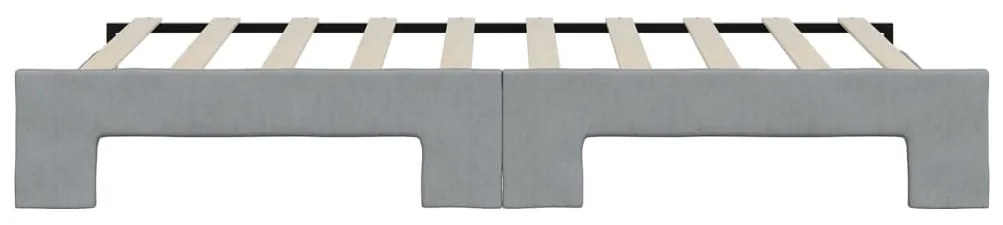 Sofá-cama com gavetão 90x190 cm tecido cinzento-claro