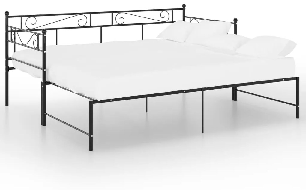 Estrutura sofá-cama de puxar 90x200 cm metal preto