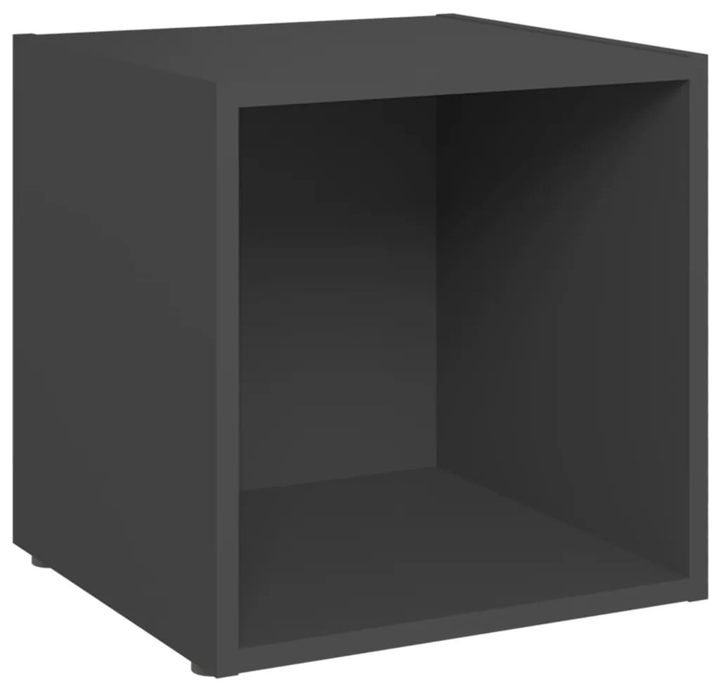 3 pcs conjunto de móveis de TV contraplacado cinzento