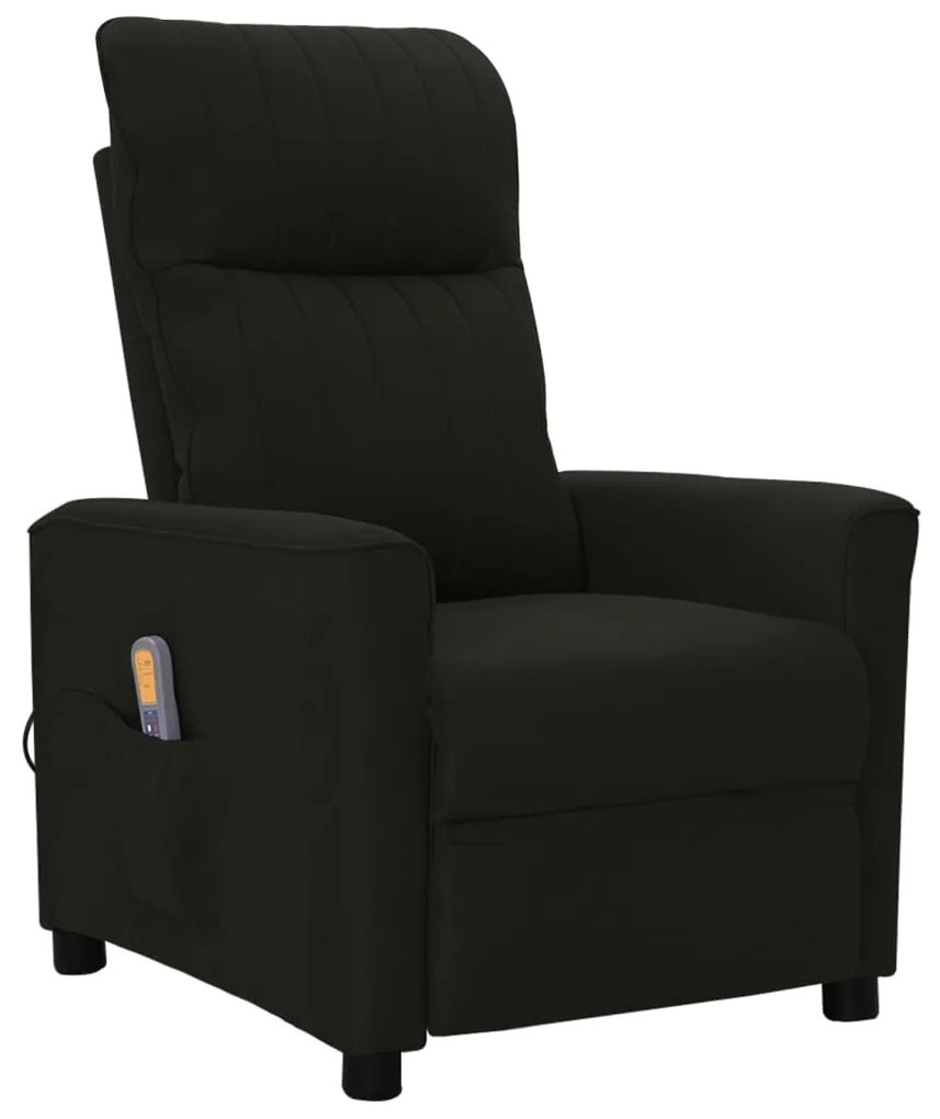 vidaXL Poltrona de massagens tecido preto