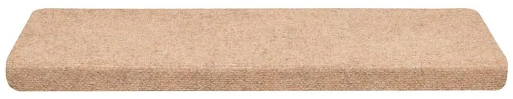 Tapetes de escada autoadesivos 30 pcs 65x21x4 cm creme