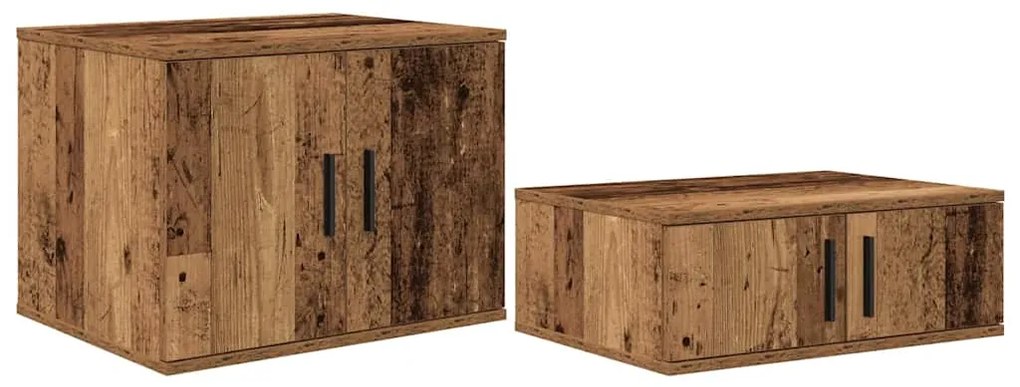 Cama com Armazenamento Madeira Velha 90x190 cm