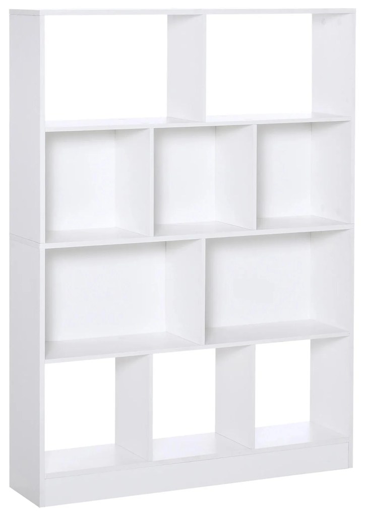 HOMCOM Estante de 4 níveis com 10 compartimentos Prateleiras de armazenamento multiuso 100x23,8x140 cm Branco | Aosom Portugal