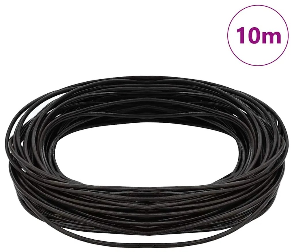 vidaXL Corda de Couro Marrom Escuro Ø1 mm x 10 m Couro