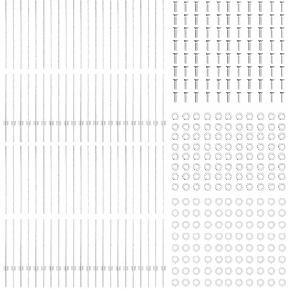 Postes de Cerca Prateados 44 pcs Prateado 100cm x 1.5m
