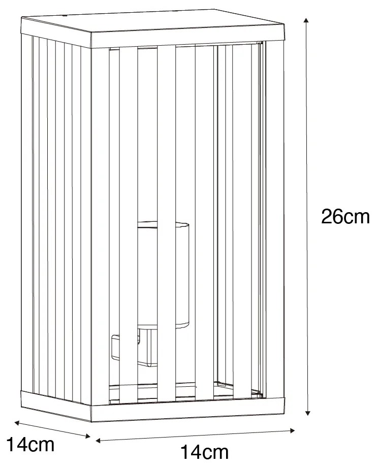 Candeeiro de parede exterior moderno preto com vidro fumê 26 cm IP44 - Dijon Moderno