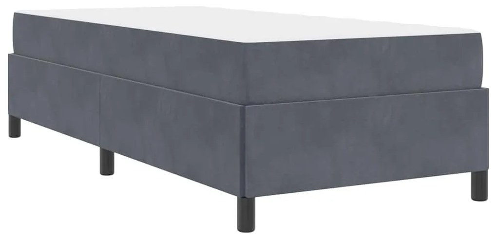 Estrutura da Cama Branco e Cinza Claro 90 x 190 cm Veludo