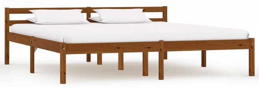 vidaXL Estrutura de cama 180x200 cm madeira pinho maciço castanho mel