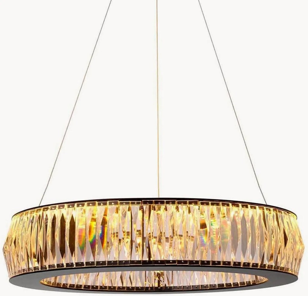 Candeeiro suspenso LED artesanal em vidro de cristal Vancouver
