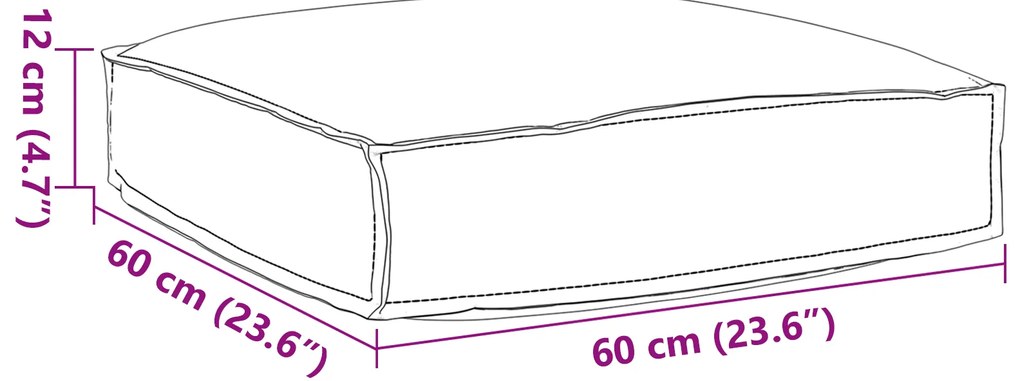 Almofada de Palete para Assento Bege 60x60x12 cm Tecido Oxford