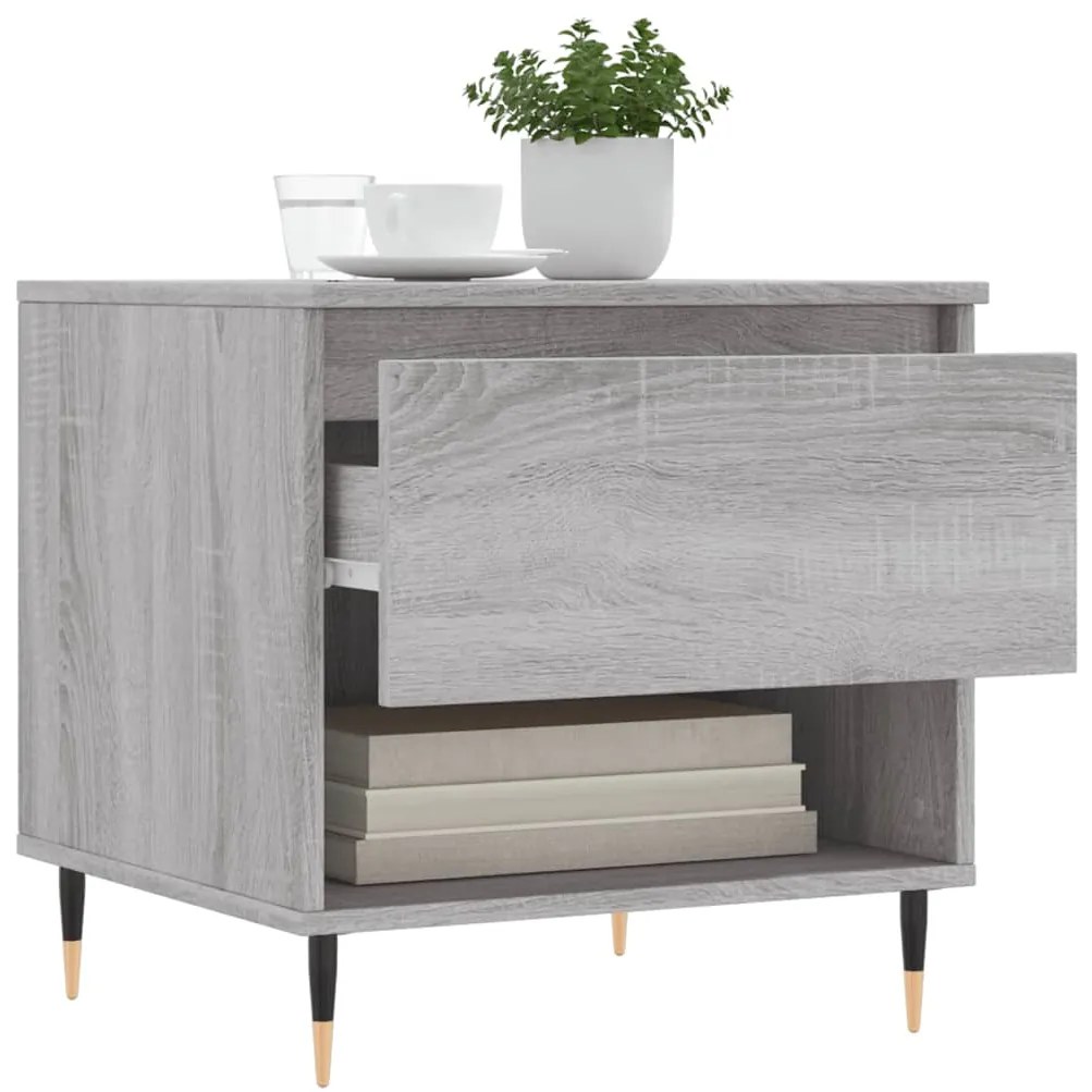 Mesas de centro 2 pcs 50x46x50cm deriv. madeira cinzento sonoma