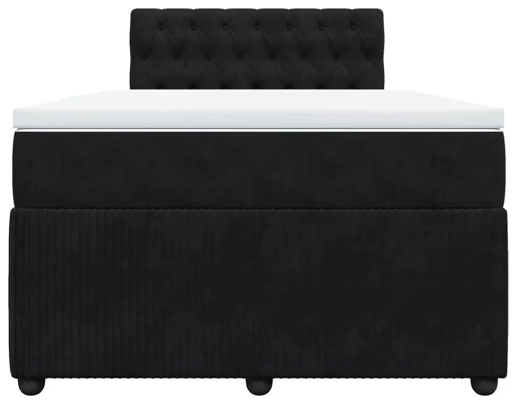 Cama boxspring com colchão 120x190 cm veludo preto