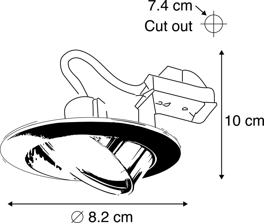 Conjunto de 6 focos embutidos modernos brancos inclináveis GU10 50mm - Edu