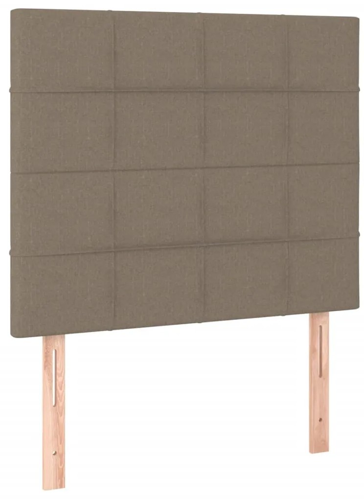 Cama box spring + colchão/LED 80x200cm tecido cinza-acastanhado
