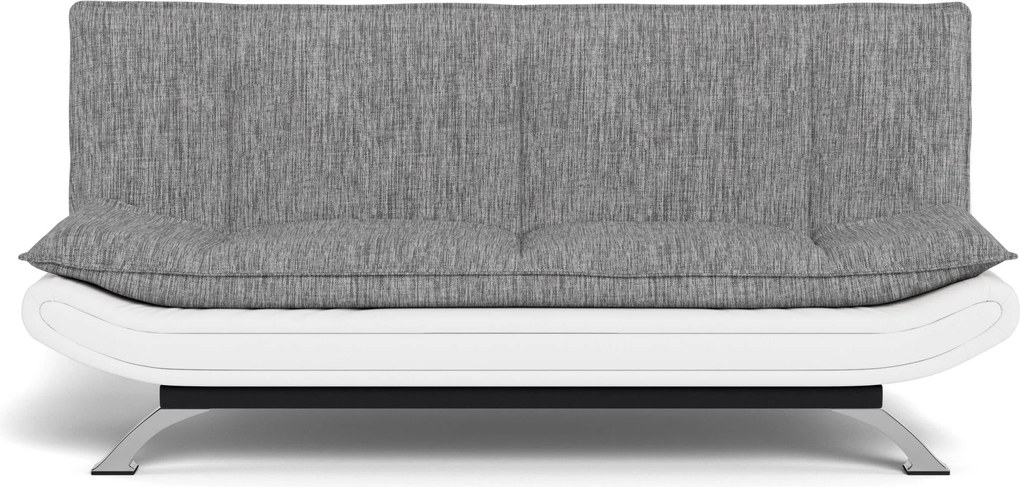 Sofá-cama Norsica 228, Branco, Cinzento claro, 91x196x98cm, 42 kg, Pernas: Metal, Parcialmente montado, Madeira: Pinheiro