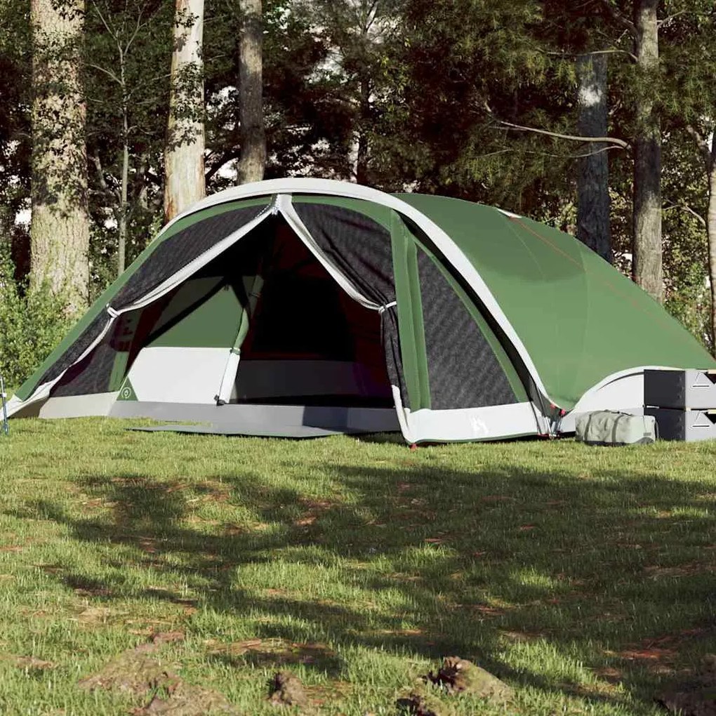 vidaXL Tenda familiar estilo cabana para 6 pessoas impermeável verde