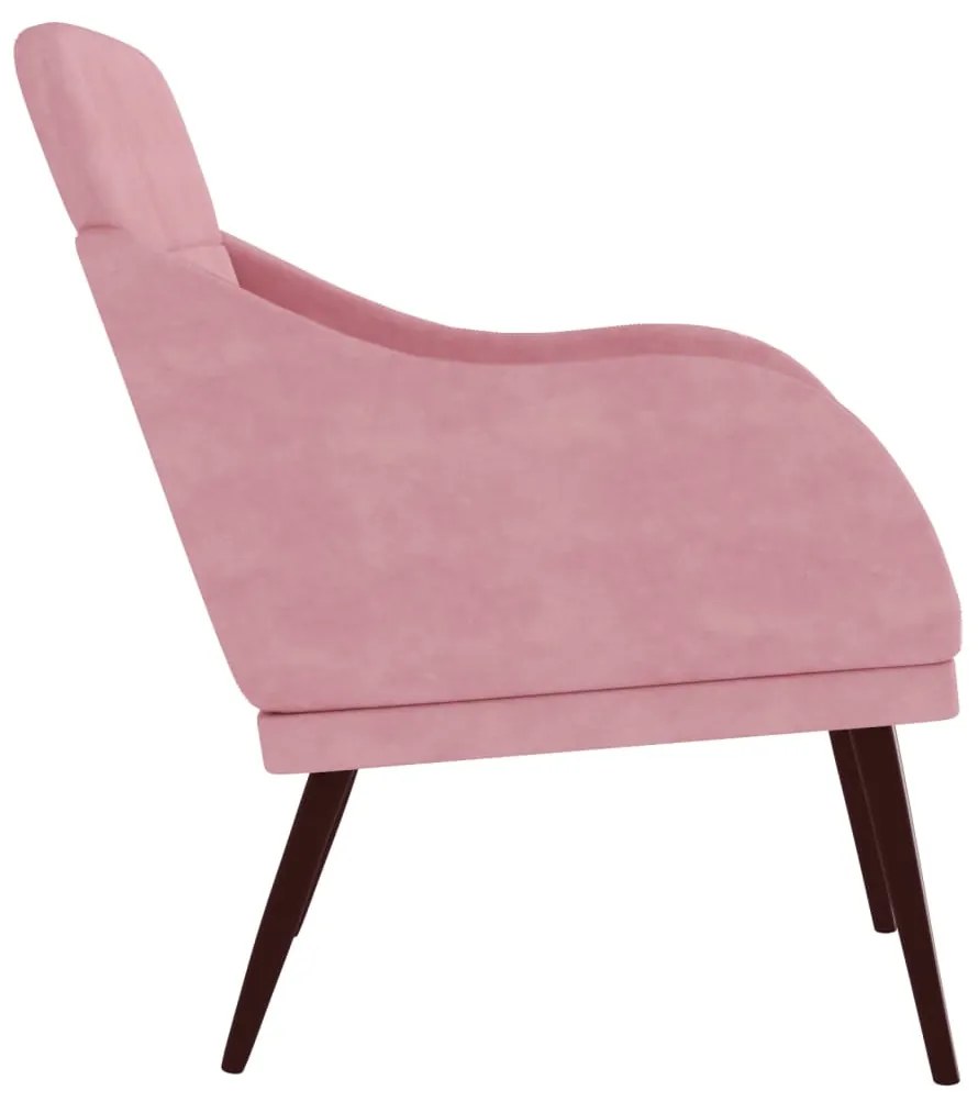 Cadeira com apoio de braços 63x76x80 cm veludo rosa