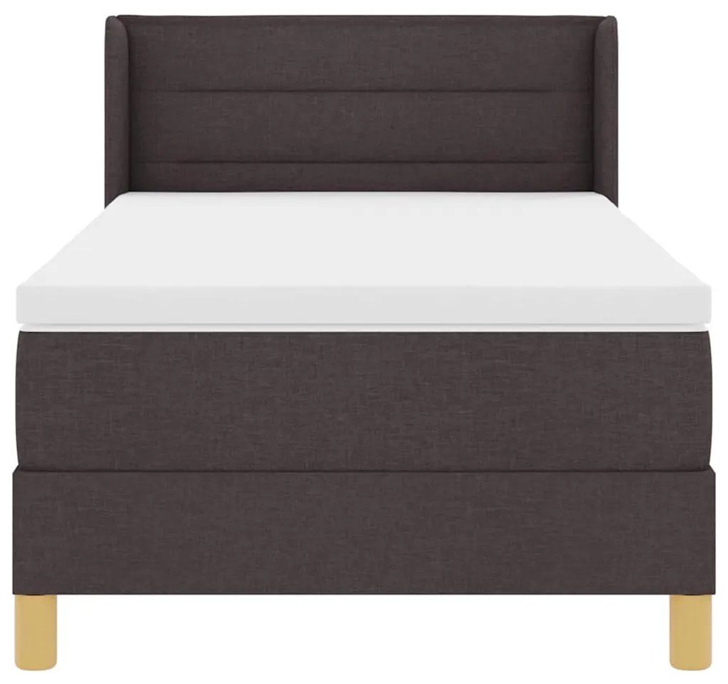 Cama Box Marrom Escuro e Branco 100 x 200 cm tecido